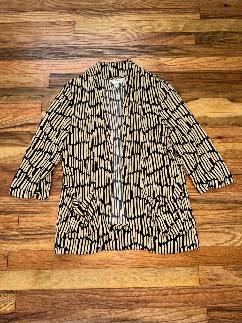 I Love H81 Lightweight Printed Blazer Medium Cream/Black